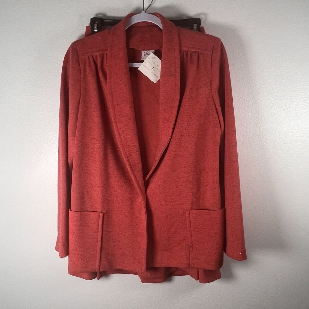 Vintage Graff New with Tags Two Piece Skirt Blazer Workwear Red/Orange Size 14